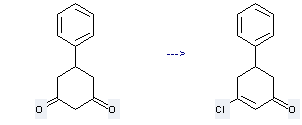 1,3-Cyclohexanedione,5-phenyl- can be used to produce 3-chloro-5-phenyl-cyclohex-2-enone through slowly heated to boiling